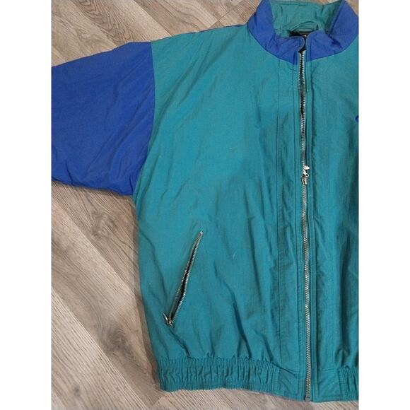 Mens 1980s Vintage Adidas Coat Large Blue Green - Picture 5 of 16